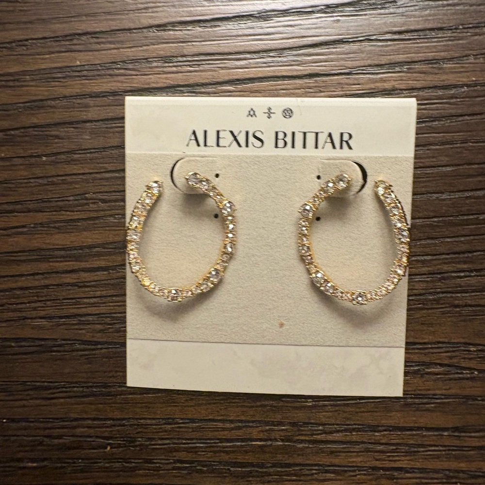NEW Alexis Bittar Gold Hoop Earrings